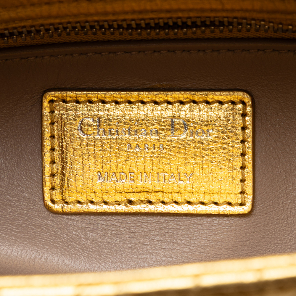 Pre-Loved Dior Small Metallic Grained Calfskin Cannage My ABCDior Lady Dior - Picture 5 of 7